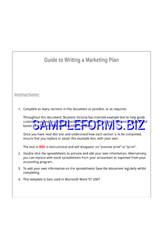 Marketing Plan Sample doc pdf free
